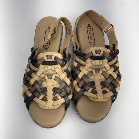Tejidas Leather Brown Weave Sandals 7.5 - Picture 5 of 11